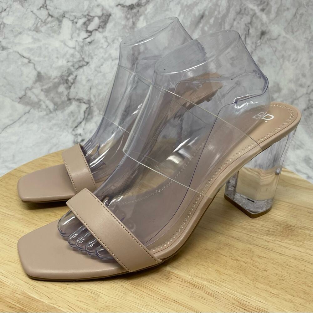 BP Nordstrom Naomi Clear Strap Block‎ Heel Sandals Size 11 New